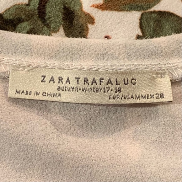 [2/$25] ZARA FLORAL FLOWER VINTAGE STYLED PRINT SHORT SLEEVE SHIRT SIZE MEDIUM - Picture 4 of 4